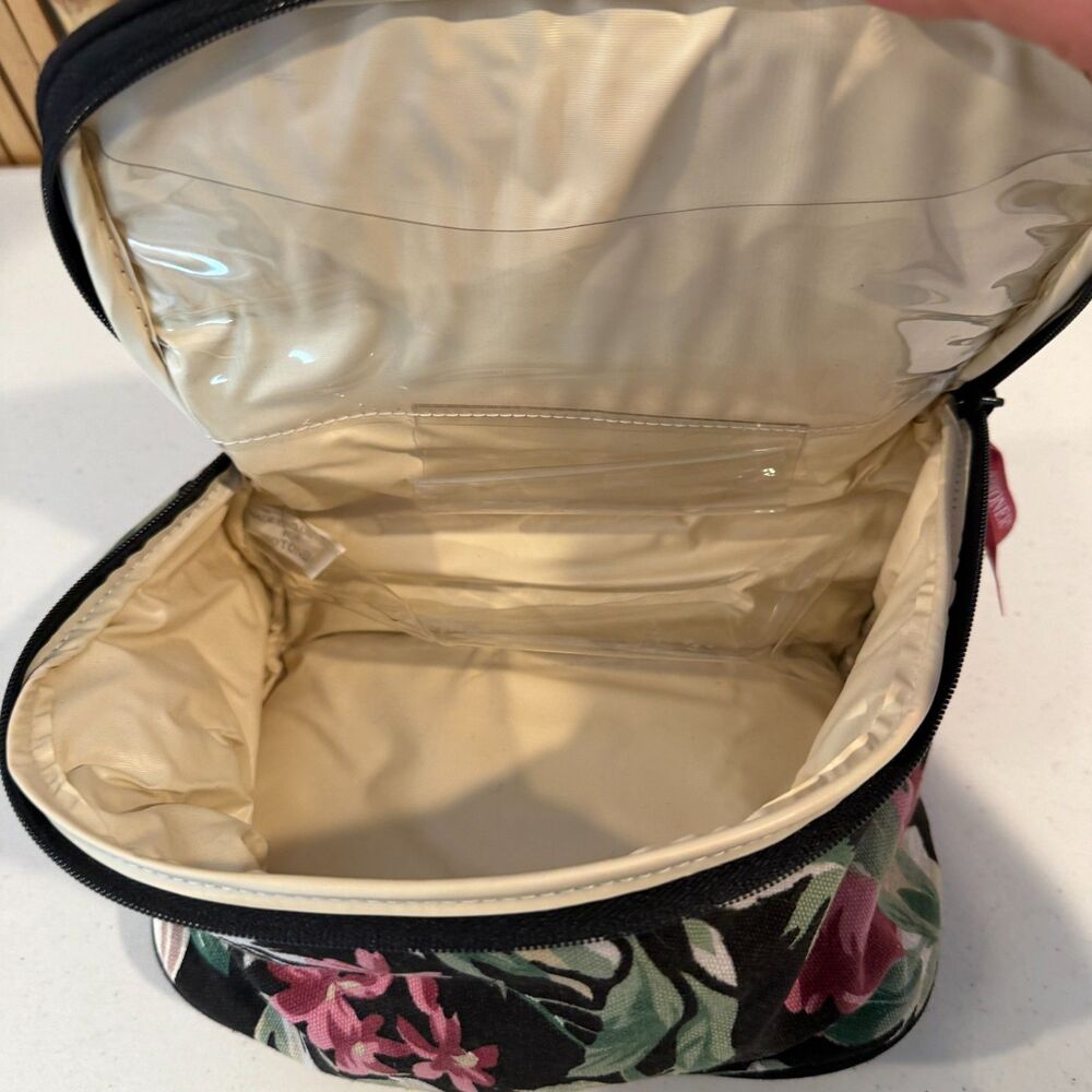 Isotoner Floral Cosmetic Bag Makeup Travel Case Organizer Zip Pouch - Picture 4 of 8